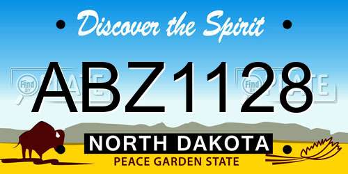 ABZ1128 North Dakota License Plate