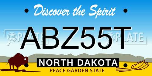 ABZ55T North Dakota License Plate