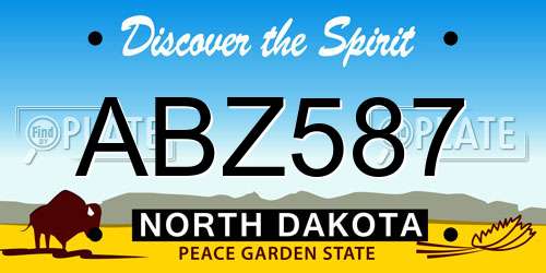 ABZ587 North Dakota License Plate