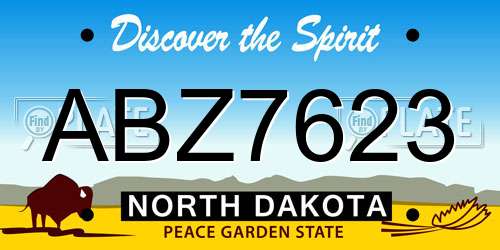 ABZ7623 North Dakota License Plate
