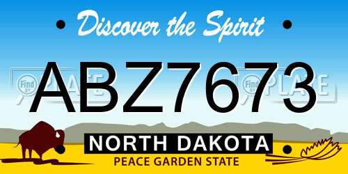 ABZ7673 North Dakota License Plate
