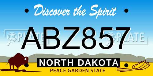 ABZ857 North Dakota License Plate