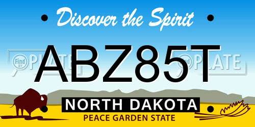 ABZ85T North Dakota License Plate