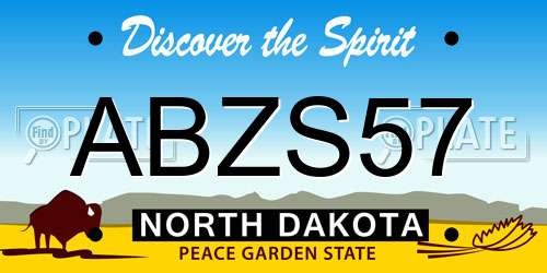 ABZS57 North Dakota License Plate