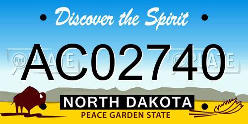AC02740 North Dakota License Plate