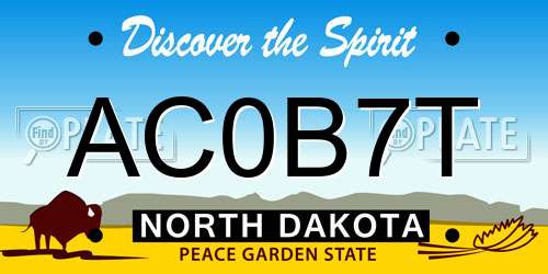 AC0B7T North Dakota License Plate