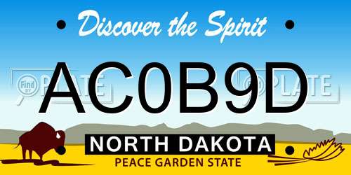 AC0B9D North Dakota License Plate