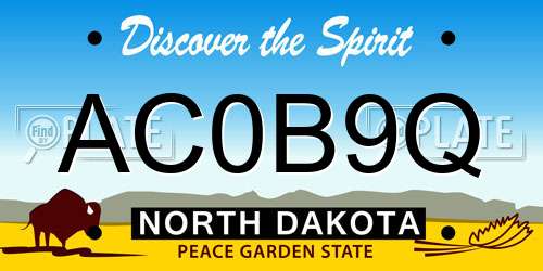 AC0B9Q North Dakota License Plate