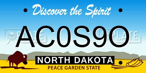 AC0S9O North Dakota License Plate