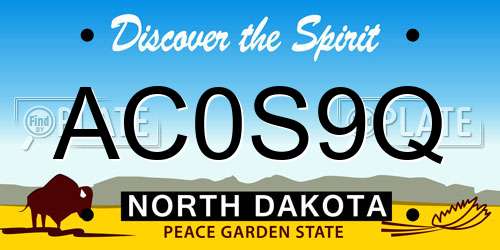 AC0S9Q North Dakota License Plate
