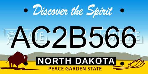 AC2B566 North Dakota License Plate