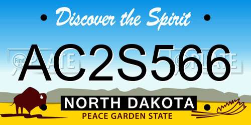 AC2S566 North Dakota License Plate