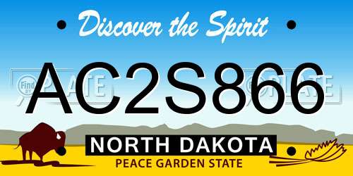 AC2S866 North Dakota License Plate
