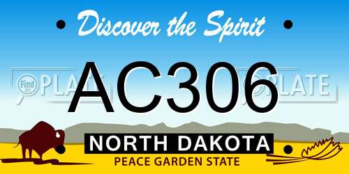 AC306 North Dakota License Plate