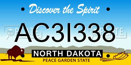 AC3I338 North Dakota License Plate