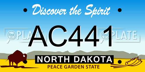 AC441 North Dakota License Plate