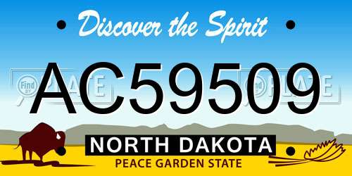 AC59509 North Dakota License Plate