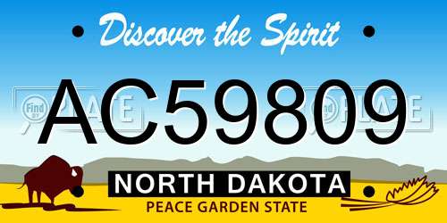 AC59809 North Dakota License Plate