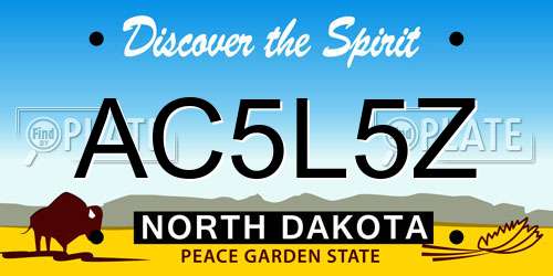 AC5L5Z North Dakota License Plate
