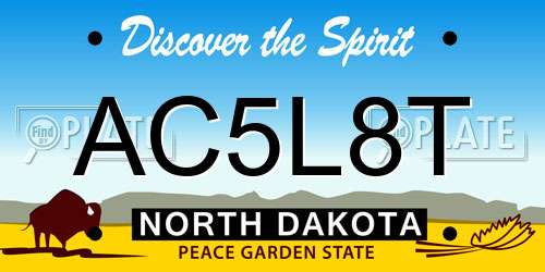 AC5L8T North Dakota License Plate