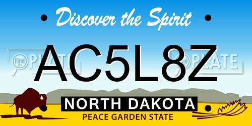 AC5L8Z North Dakota License Plate