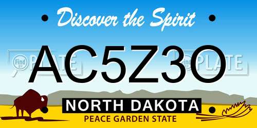 AC5Z3O North Dakota License Plate