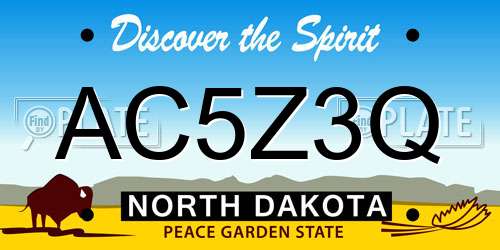 AC5Z3Q North Dakota License Plate