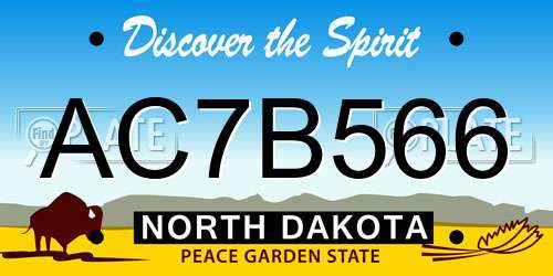 AC7B566 North Dakota License Plate