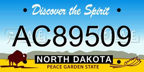 AC89509 North Dakota License Plate