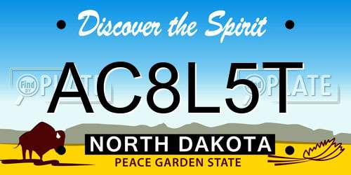 AC8L5T North Dakota License Plate