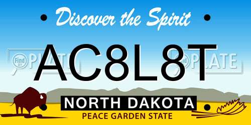 AC8L8T North Dakota License Plate