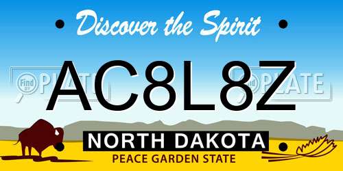AC8L8Z North Dakota License Plate