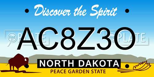 AC8Z3O North Dakota License Plate