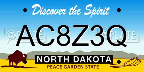 AC8Z3Q North Dakota License Plate