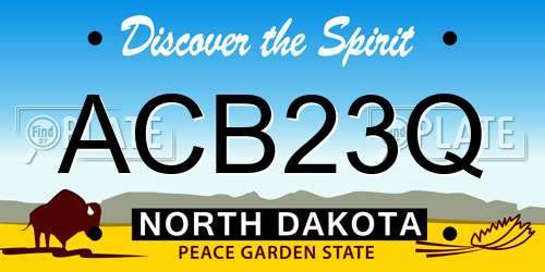 ACB23Q North Dakota License Plate