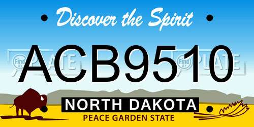 ACB9510 North Dakota License Plate