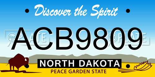 ACB9809 North Dakota License Plate