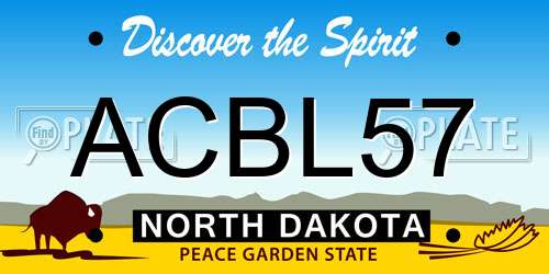 ACBL57 North Dakota License Plate