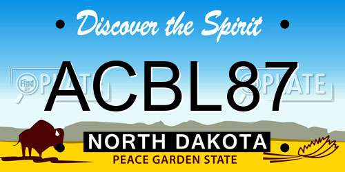 ACBL87 North Dakota License Plate