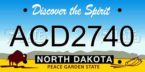 ACD2740 North Dakota License Plate