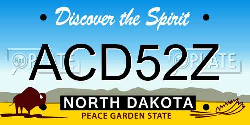 ACD52Z North Dakota License Plate