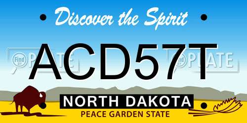 ACD57T North Dakota License Plate