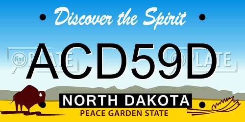 ACD59D North Dakota License Plate