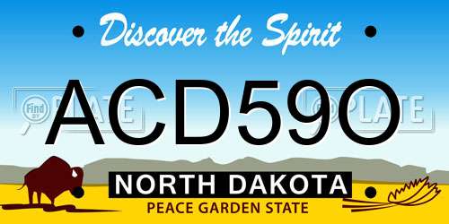 ACD59O North Dakota License Plate
