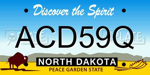 ACD59Q North Dakota License Plate