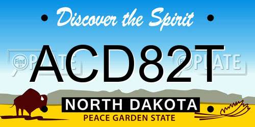 ACD82T North Dakota License Plate