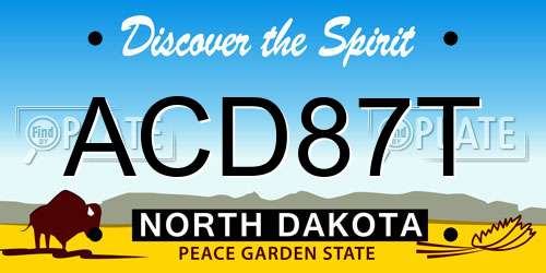 ACD87T North Dakota License Plate