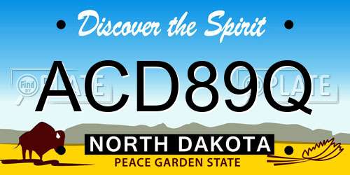 ACD89Q North Dakota License Plate