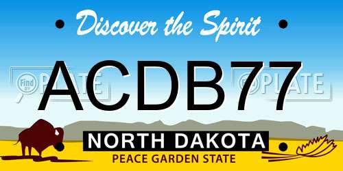ACDB77 North Dakota License Plate