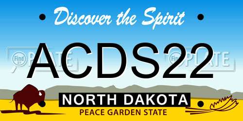 ACDS22 North Dakota License Plate